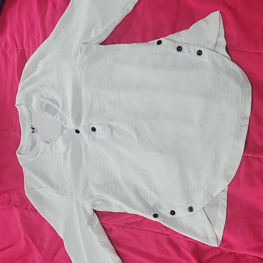 Cicibird white blouse with black button accents - Picture 7 of 11